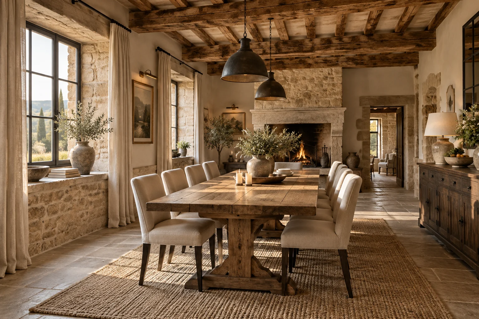 Architectural visualization in warm natural tones