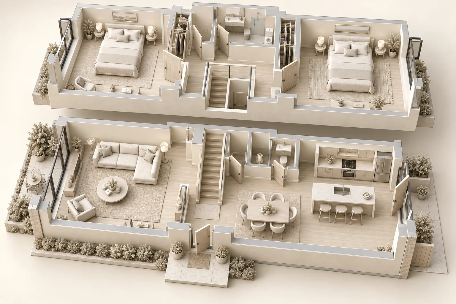 Duplex 3D Plan — Volumes