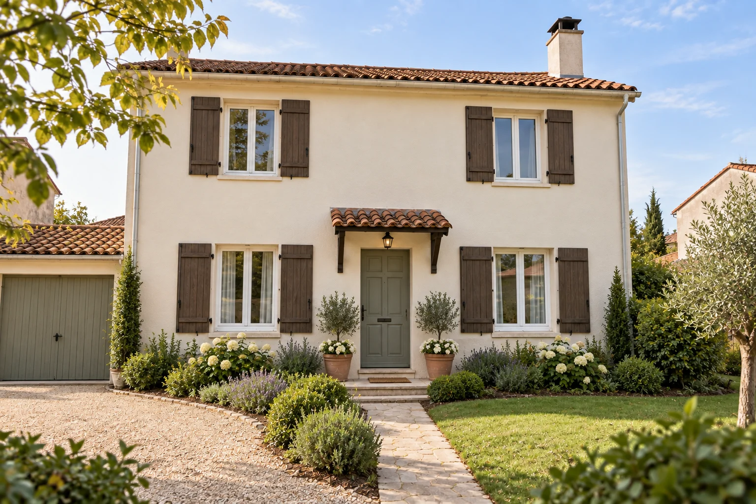 Architectural visualization in warm natural tones
