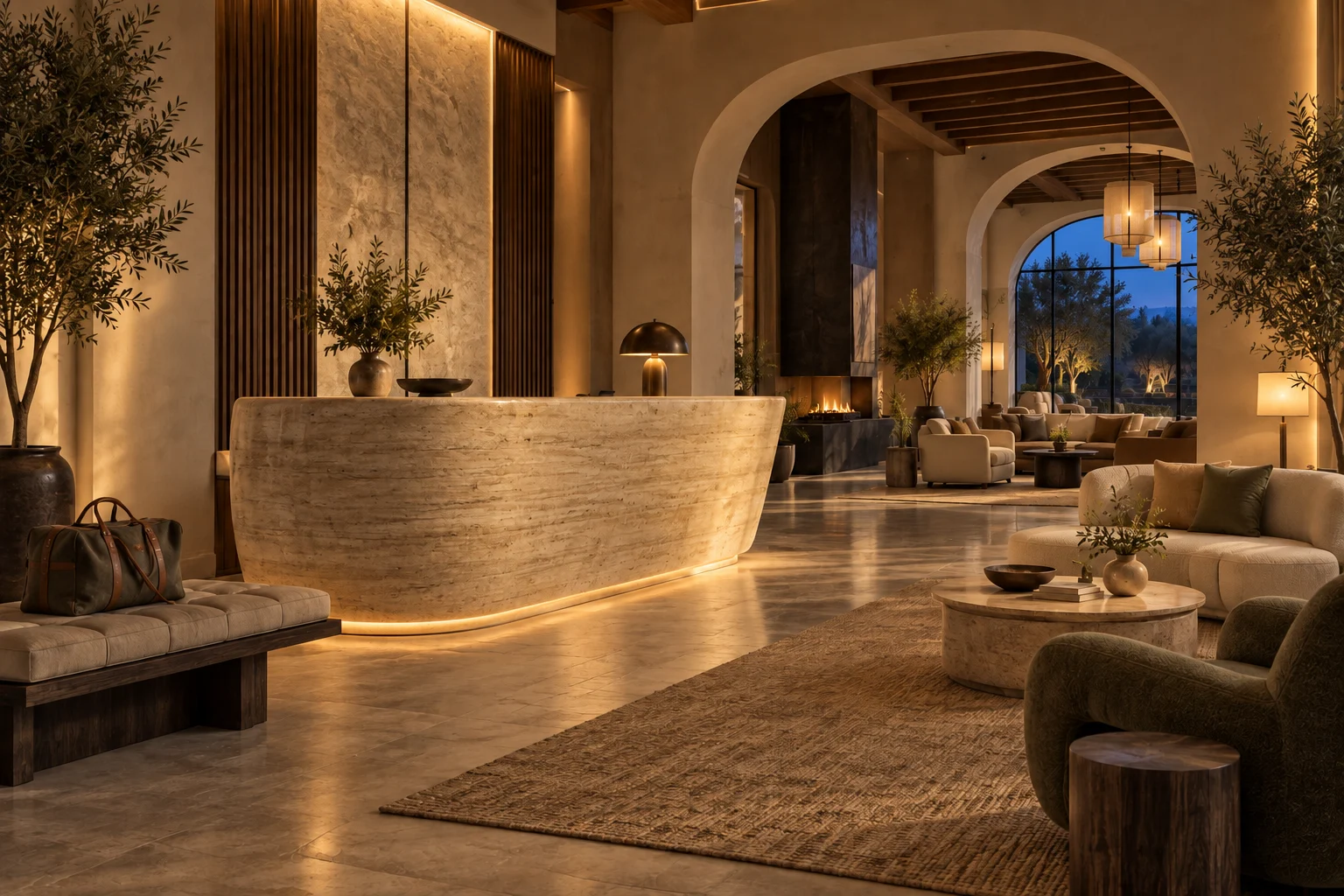 Hotel Arrival — Evening light