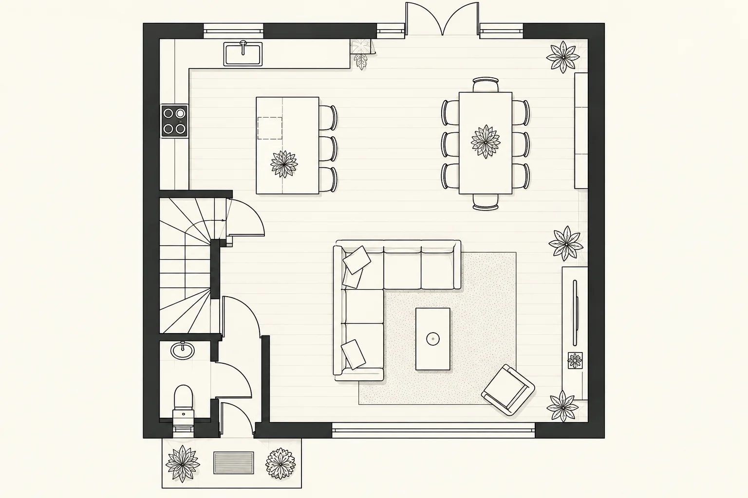 Two-storey House Plan — Main zone