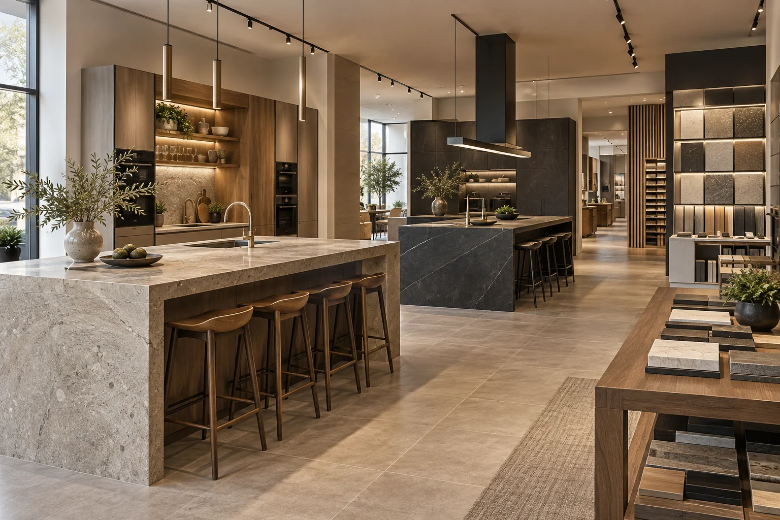 Architectural visualization in warm natural tones