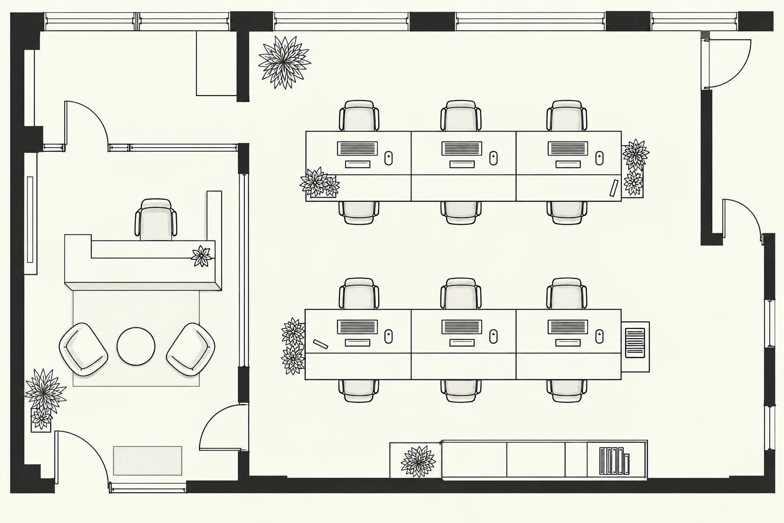 Office Layout — Main zone