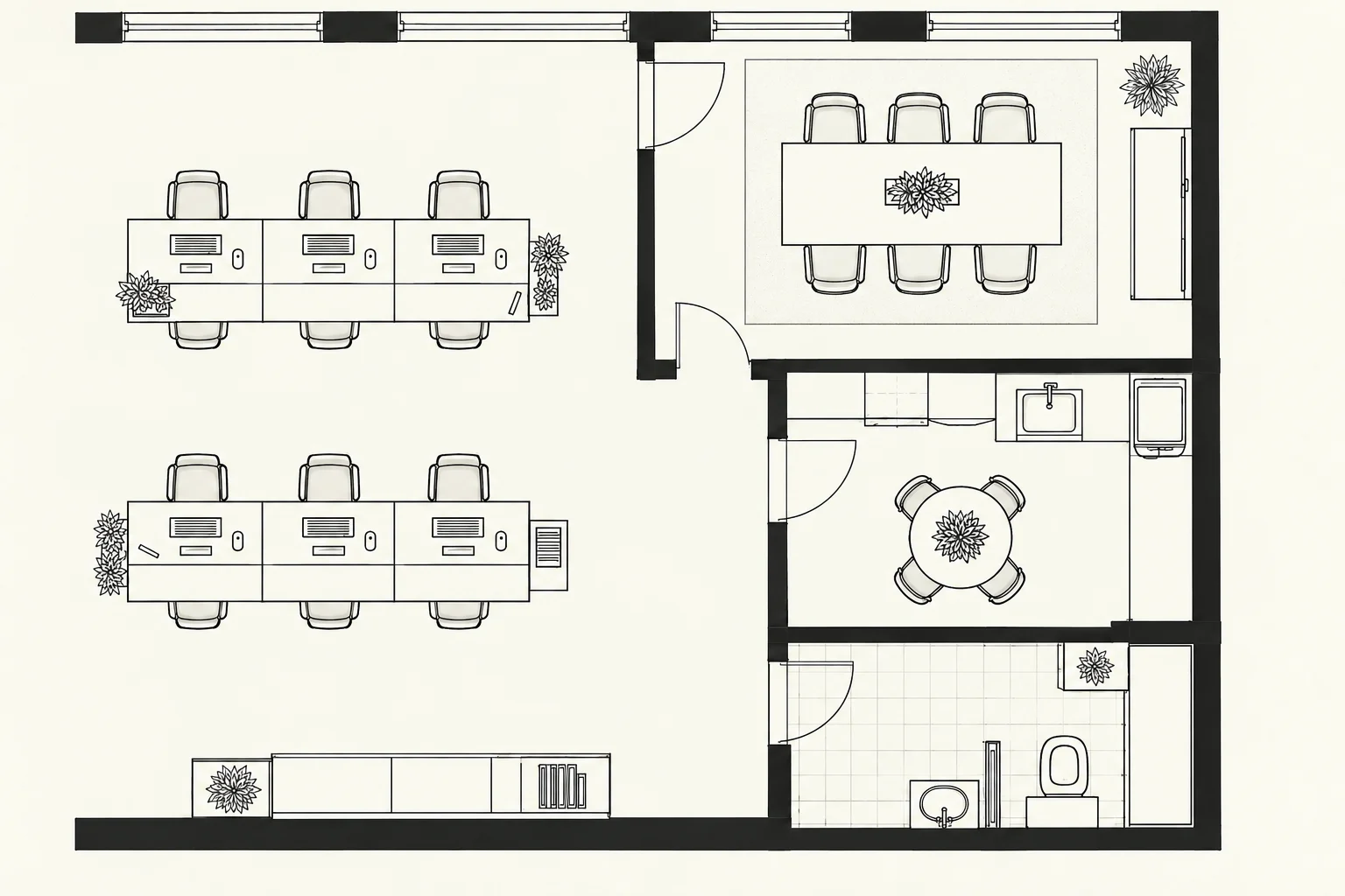 Office Layout — Secondary zone