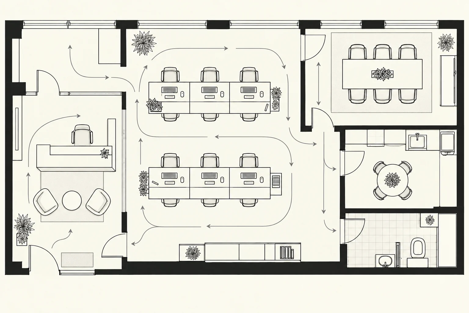 Office Layout — Circulation