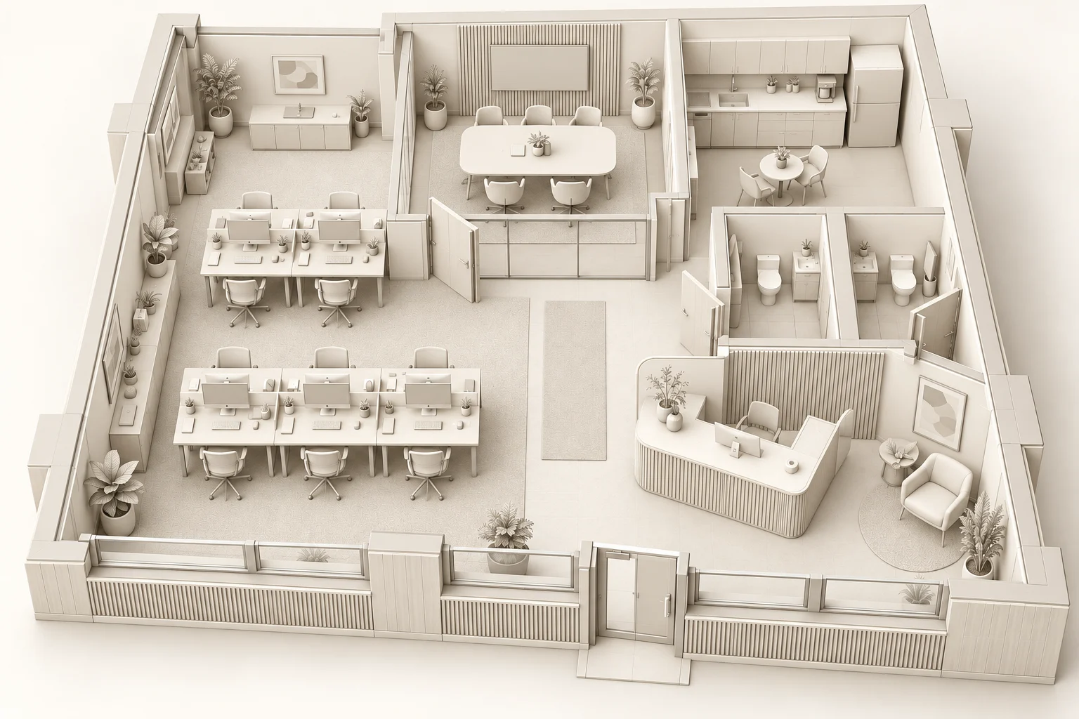 Office 3D Plan — Volumes