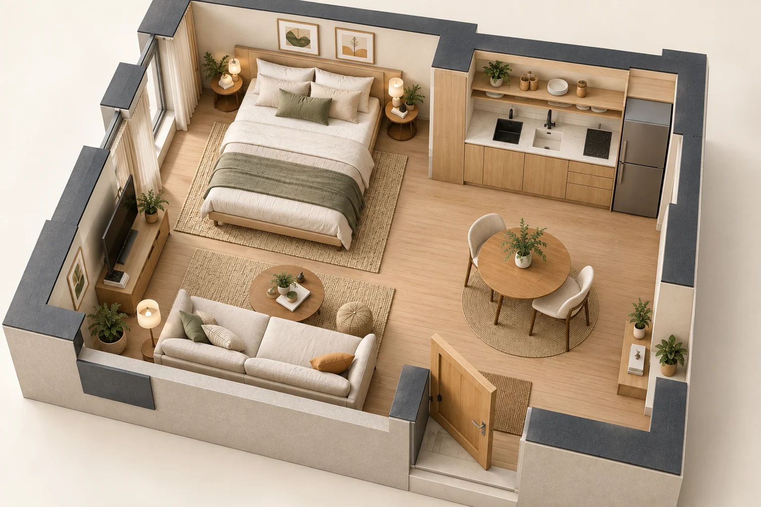 Studio 3D Plan — Main zone
