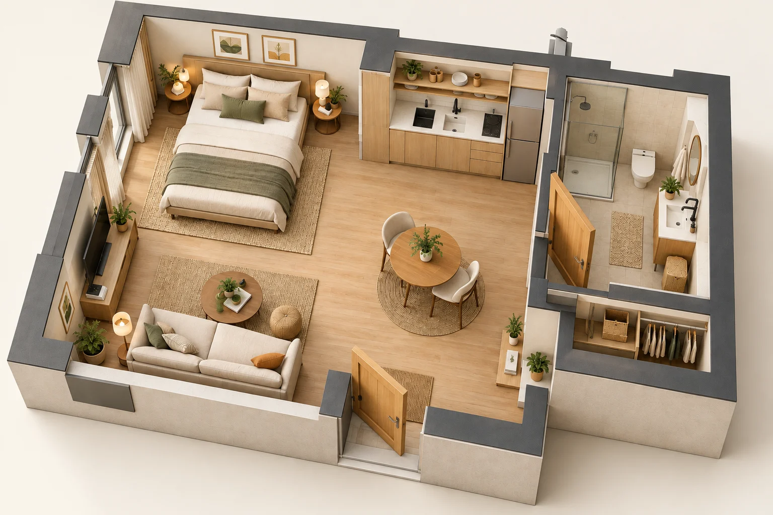 Studio 3D Plan — Secondary zone