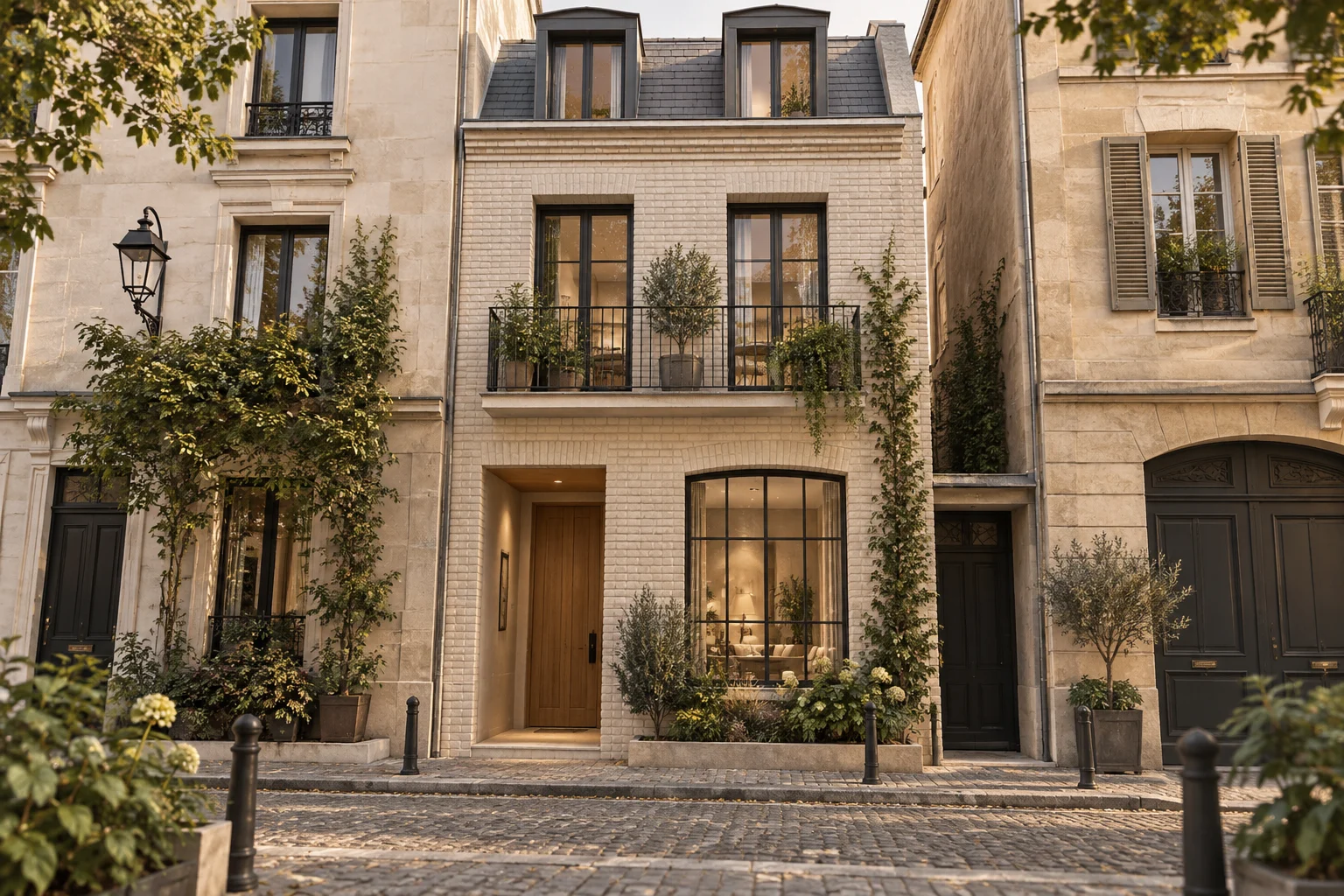 Architectural visualization in warm natural tones